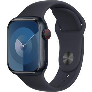 APPLE Watch Series 9 Cellular - 41 mm Midnight Aluminium Case with Midnight Sports Band, M/L, Black,Blue