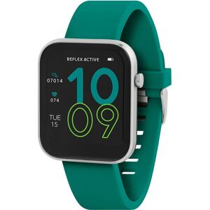 REFLEX ACTIVE Series 12 Smart Watch - Silver & Teal, Silicone Strap, Silver/Grey,Green