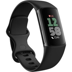 FITBIT Charge 6 Fitness Tracker - Obsidian, Silicone Strap, Universal, Black