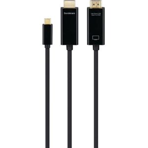 SANDSTROM Black Series USB Type-C to HDMI Cable - 1 m, Black