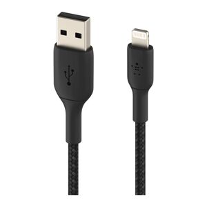 BELKIN Braided Lightning to USB-A Cable - 1 m, Black, Black