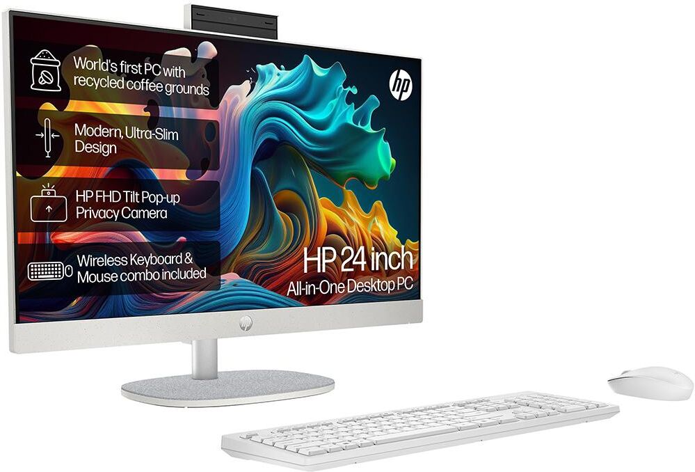 HP 24-cr0023na 23.8" All-in-One PC - AMD Ryzen™ 5, 256 GB SSD, White, White