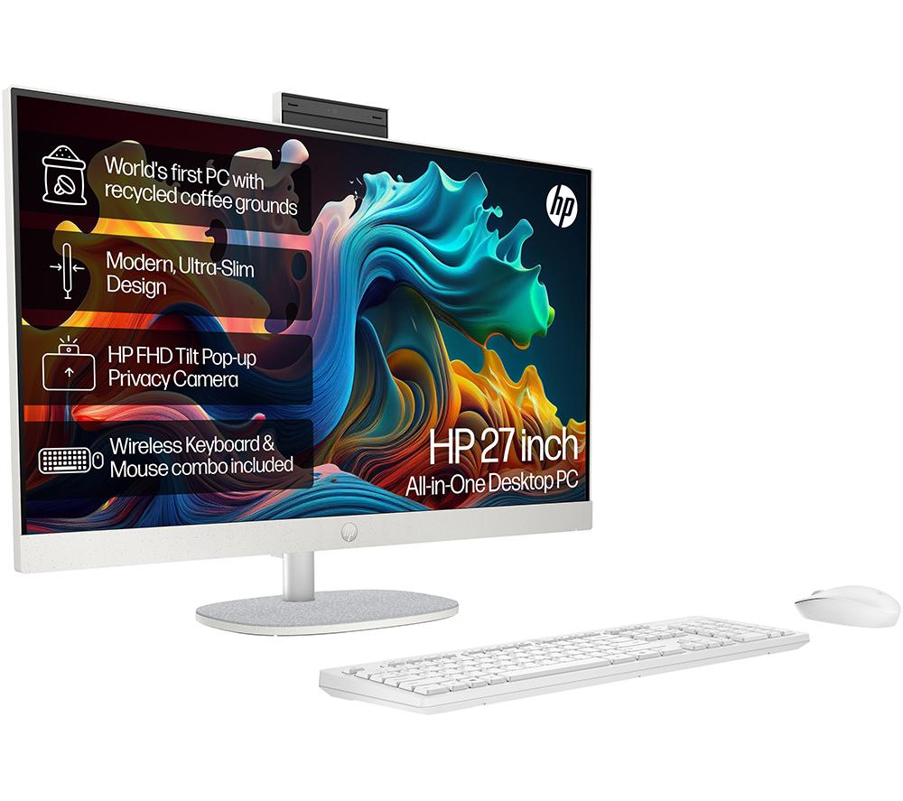 HP 27-cr0020na 27" All-in-One PC - AMD Ryzen™ 7, 512 GB SSD, White, White