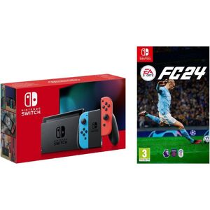 NINTENDO Switch (Red & Blue) & EA Sports FC 24 Bundle, Red,Blue