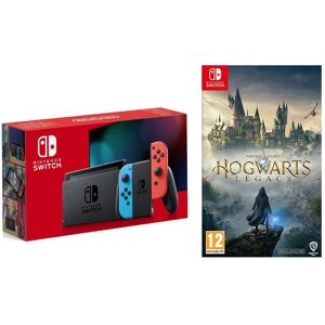 Nintendo Switch (Neon Red and Blue) & Hogwarts Legacy Bundle, Red,Blue