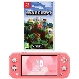 Nintendo Switch Lite Coral & Minecraft Bundle, Pink