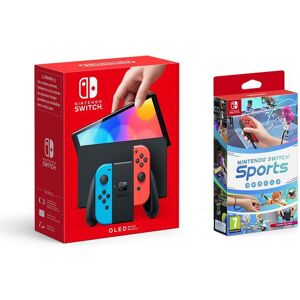 Nintendo Switch OLED & Sports Bundle - Neon Red & Blue, Red,Blue