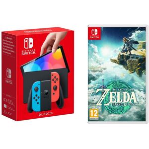 Nintendo Switch OLED (Red & Blue) & The Legend of Zelda: Tears of the Kingdom Bundle, Red,Blue