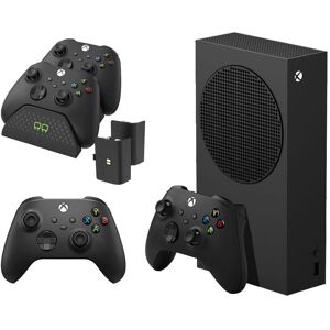 Microsoft Xbox Series S (1 TB), Additional Black Controller & VS2881 Xbox Series X/S & Xbox One Twin Docking Station (Black) Bundle, Black