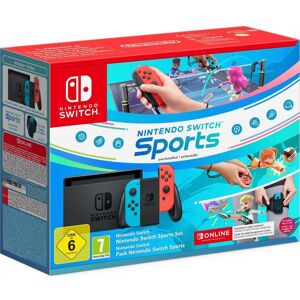 NINTENDO SWITCH Red & Blue with Nintendo Switch Sports & Nintendo Online, Red,Blue