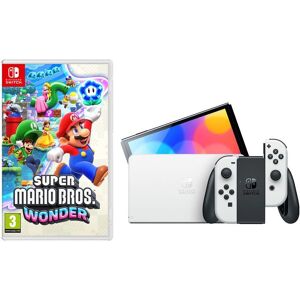 Nintendo Switch OLED White & Super Mario Bros. Wonder Bundle, White