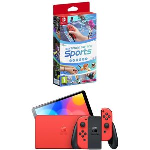 Nintendo Switch OLED Mario Red Edition & Sports Bundle, Red