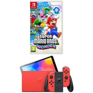 Nintendo Switch OLED Mario Red Edition & Super Mario Bros. Wonder Bundle, Red