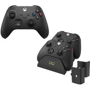 XBOX Wireless Controller & Venom Xbox Series X/S Twin Docking Station Bundle - Carbon Black