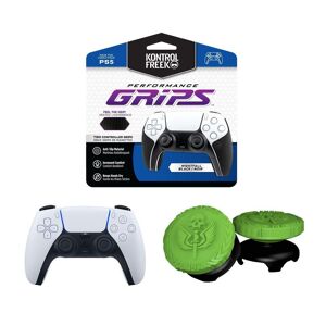 Playstation PS5 DualSense Wireless Controller (White), Call of Duty MW2 2596-PS5 Thumbsticks (Green) & 4777-PS5 Performance Grips (Black) Bundle