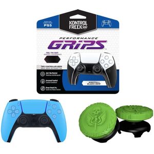 Playstation PS5 DualSense Wireless Controller (Starlight Blue), Kontrol Freek Call of Duty MW2 2596-PS5 Thumbsticks (Green) & 4777-PS5 Performance Grips (Black) Bundle