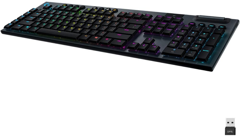 LOGITECH G915 LIGHTSPEED RGB Wireless Mechanical Gaming Keyboard, Black