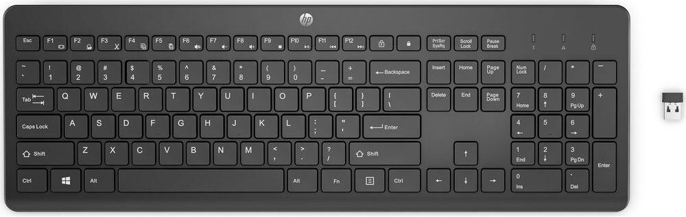 HP 230 Wireless Keyboard - Black, Black