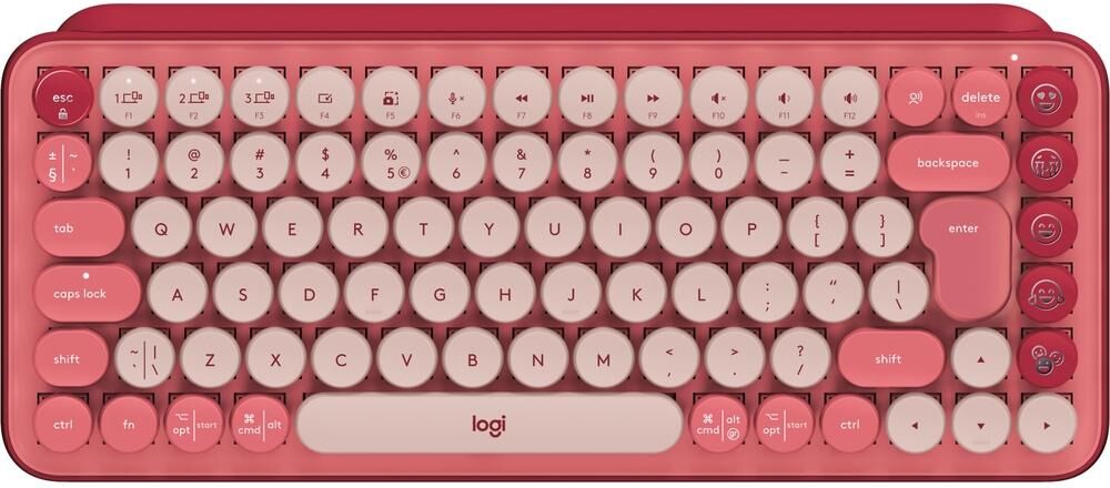 LOGITECH POP Keys Wireless Mechanical Keyboard - Heartbreaker Rose, Red,Pink