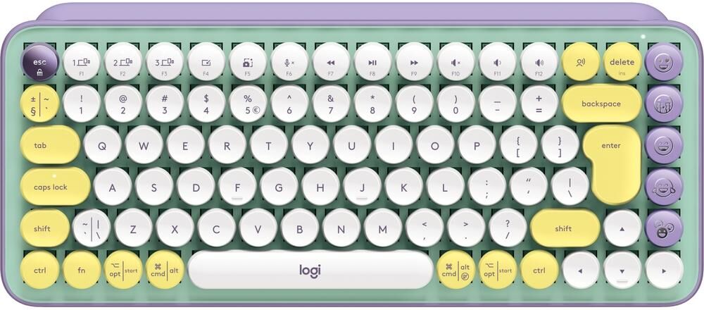 LOGITECH POP Keys Wireless Mechanical Keyboard - Daydream Mint, Yellow,Green,Purple,White