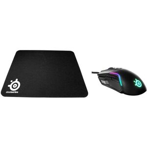 Steelseries Rival 5 RGB Optical Gaming Mouse & Gaming Surface Bundle, Black