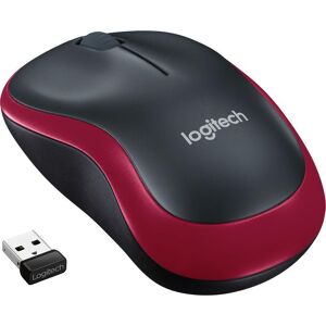 LOGITECH M185 Wireless Optical Mouse - Black & Red, Black,Red