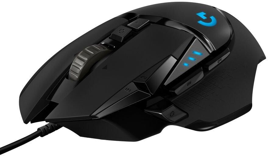 LOGITECH G502 Hero Optical Gaming Mouse, Black