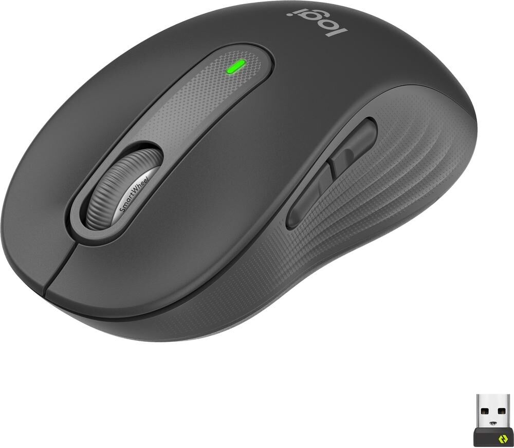 LOGITECH Signature M650 Wireless Optical Mouse - Graphite, Black,Silver/Grey