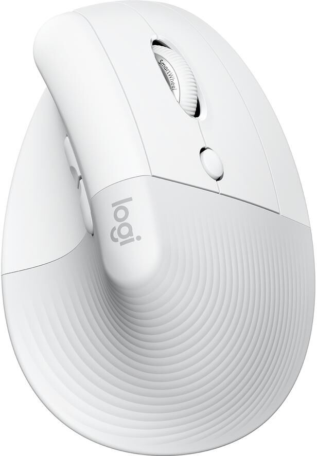 LOGITECH Lift Vertical Ergonomic Optical Mouse - White, White