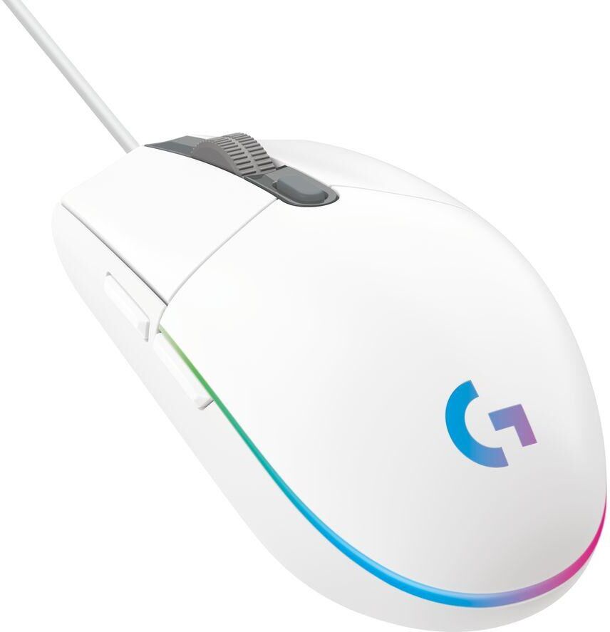 LOGITECH G203 Lightsync Optical Gaming Mouse - White, White