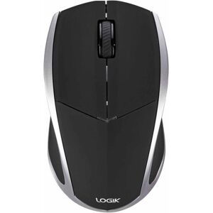 LOGIK LMWL3B23 Wireless Blue Trace Mouse, Black,Silver/Grey