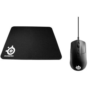 Steelseries Rival 3 RGB Optical Gaming Mouse & Gaming Surface Bundle, Black