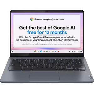 LENOVO IdeaPad Slim 3i 14" Chromebook Plus - Intel®Core i3, 256 GB eMMC, Grey, Silver/Grey