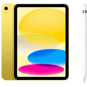 Apple 10.9” iPad (2022, 64 GB, Yellow) & Pencil (1st Generation) Bundle, Yellow