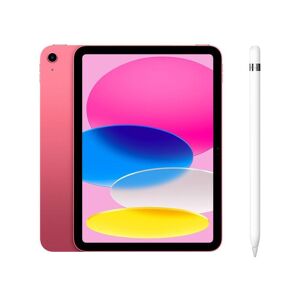 Apple 10.9” iPad (2022, 64 GB, Pink) & Pencil (1st Generation) Bundle, White,Pink