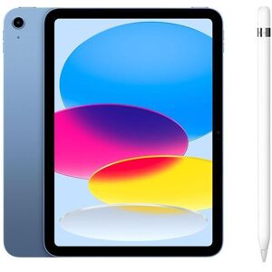 Apple 10.9” iPad (2022, 256 GB, Blue) & Pencil (1st Generation) Bundle, Blue