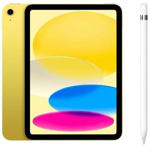 Apple 10.9” iPad Cellular (2022, 256 GB, Yellow) & Pencil (1st Generation) Bundle, Yellow