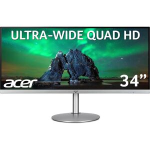 ACER CB342CK Quad HD 34" IPS LCD Monitor - Silver & Black, Black,Silver/Grey