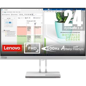 LENOVO L24e-40 Full HD 23.8" VA LCD Monitor - Grey, Silver/Grey