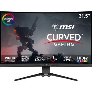 MSI MAG 325CQRF-QD Quad HD 31.5" Curved Quantum Dot VA LCD Gaming Monitor - Black, Black