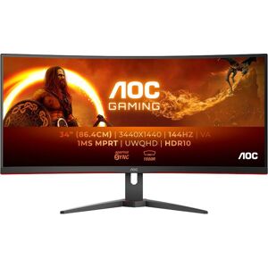 AOC CU34G2XE Wide Quad HD 34" Curved VA Gaming Monitor - Black, Black,Red