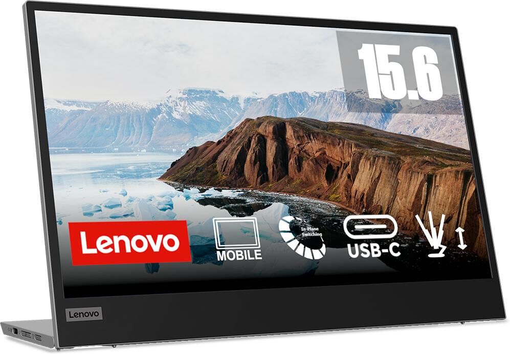 LENOVO L15 Full HD 15.6" IPS LCD Mobile Monitor - Black, Black