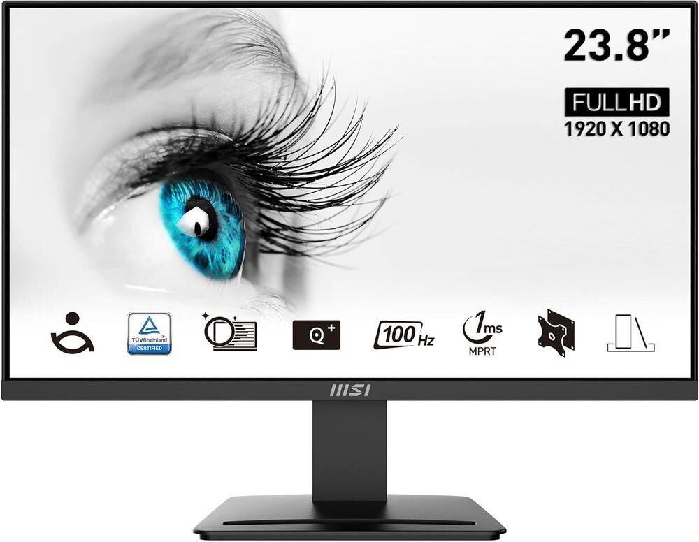 MSI PRO MP2412 Full HD 23.8" VA Monitor - Black, Black