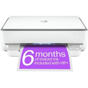 HP ENVY 6032e All-in-One Wireless Inkjet Printer with HP, White,Silver/Grey