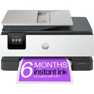 HP OfficeJet Pro 8124e All-in-One Wireless Inkjet Printer & Instant Ink with HP, White,Silver/Grey