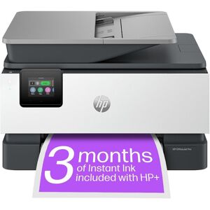 HP OfficeJet 9120e All-in-One Wireless Inkjet Printer with Fax & Instant Ink with HP, White,Silver/Grey