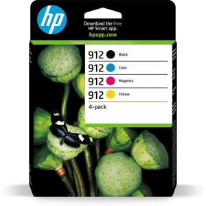 HP 912 Cyan, Magenta, Yellow & Black Ink Cartridges - Multipack, Black,Yellow,Cyan,Magenta