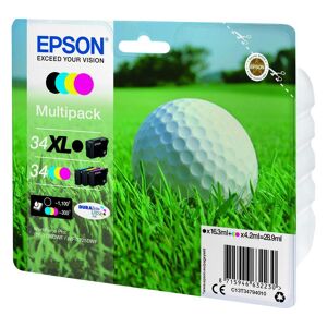 EPSON 34 Golf Ball Cyan, Magenta & Yellow Ink Cartridges - Multipack, Black & Tri-colour