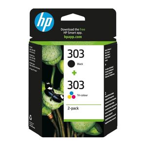 HP 303 Combo Tri-colour & Black Ink Cartridges, Black & Tri-colour