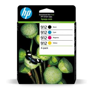 HP 912 Cyan, Magenta, Yellow & Black Ink Cartridges - Multipack, Black,Yellow,Cyan,Magenta